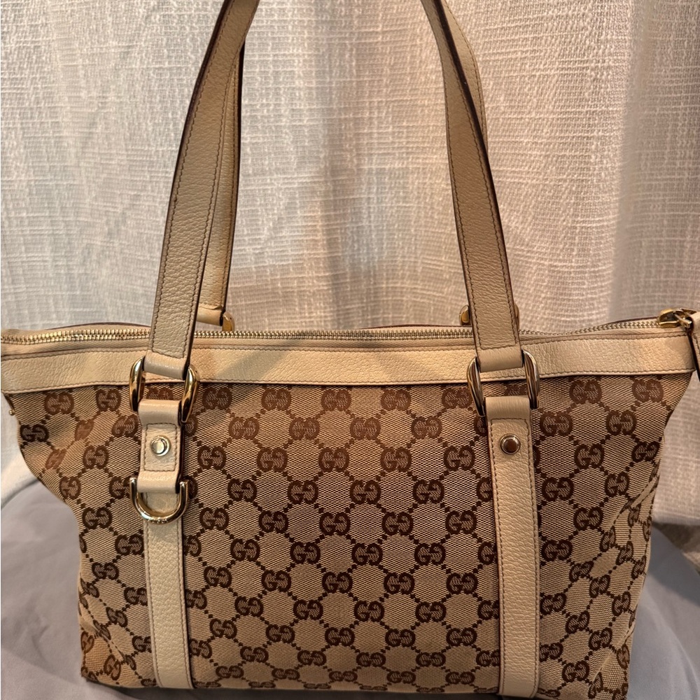 Gucci Brown and Beige Signature Tote